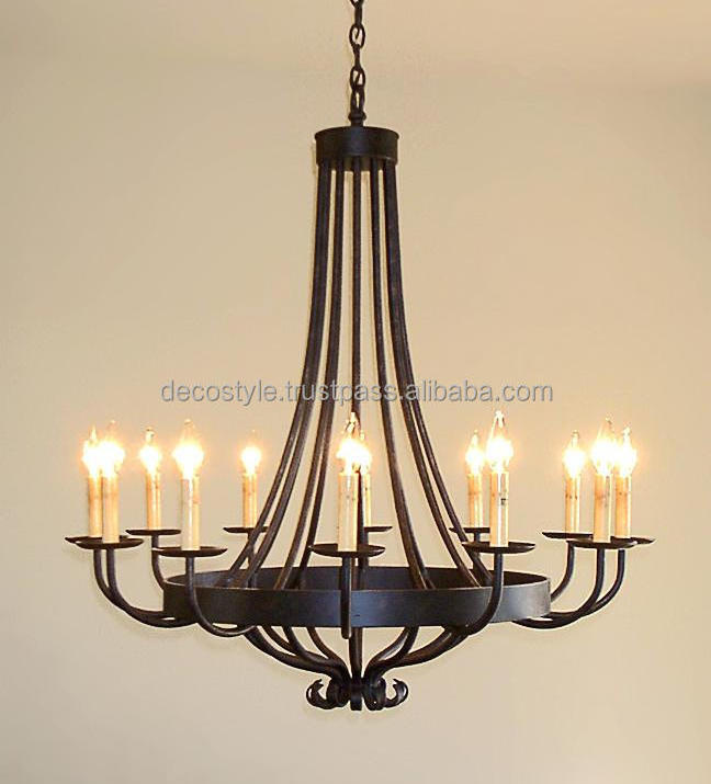 Wrought iron black chandelier