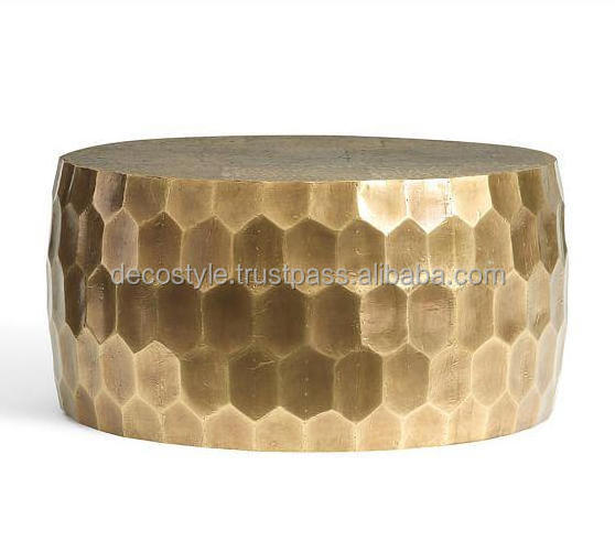 hammered Gold drum side table