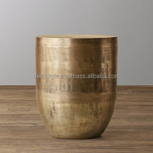 hammered Gold drum side table