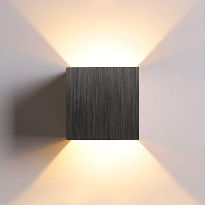 Modern minimalist 6w indoor and outdoor surface mount aluminum decorative LED wall light fixture