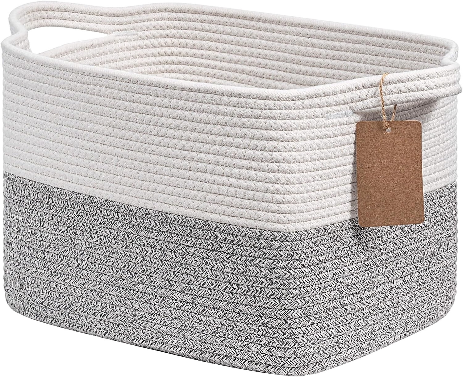 Cloth Towel Woven Basket Shoe Gift Laundry Hamper Cotton Rope Basket Square Laundry Basket with Handles