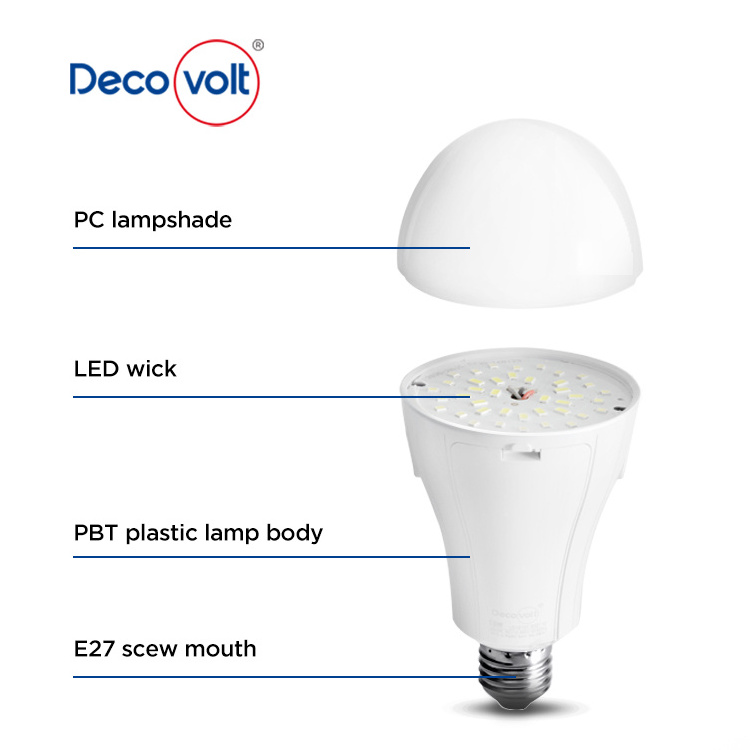 Decovolt ac dc led rechargeable bulb led emergency led bulb with battery