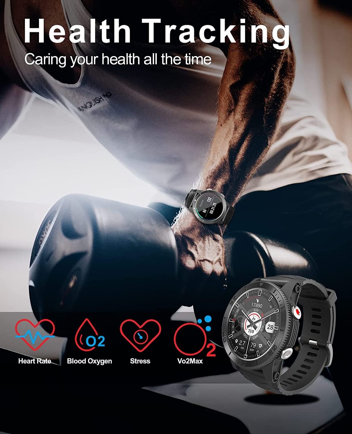 CR130 Smart Watch GPS Positioning Compass Heart Rate Monitoring Outdoor Sport Man Smartwatch Waterproof New