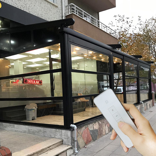 vertical sliding window Lift Up Double Glass Aluminum restaurant patio and balcony intelligent vertical sliding window and door