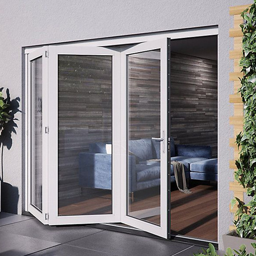 Thermal Insulation accordion aluminum frame folding glass door with Insect Screen