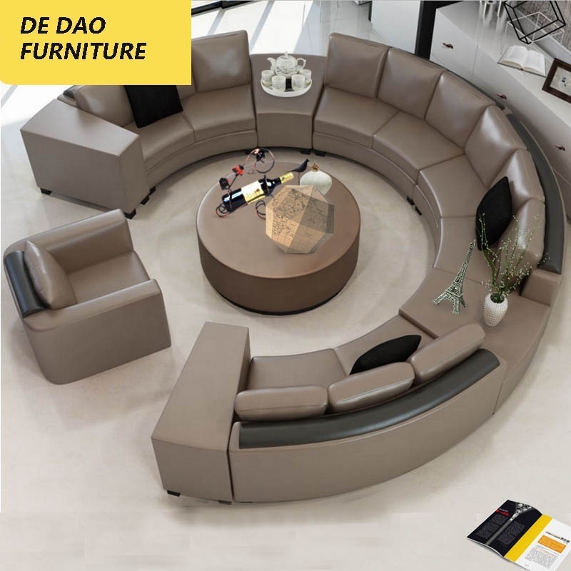 Unique design soft fabric cover round lobby sofa circle luxury sofa set  hot sell round sofa set living room furniture