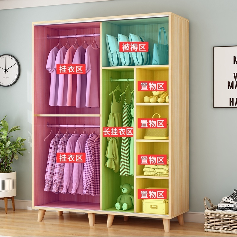 Customizable and Reconfigurable modern Bedroom wooden Wall wardrobe closet organizer sliding foldable wardrobe wholesale