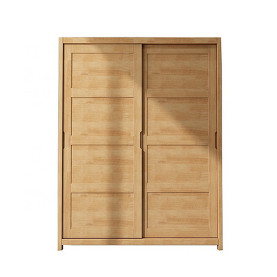 Sliding Door Wardrobe Closet With Drawers 100% Solid Wood Bedroom Furniture Nordic Modern Design Clothes Cabinet