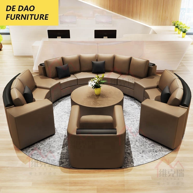 Unique design soft fabric cover round lobby sofa circle luxury sofa set  hot sell round sofa set living room furniture