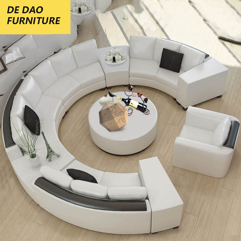 Unique design soft fabric cover round lobby sofa circle luxury sofa set  hot sell round sofa set living room furniture