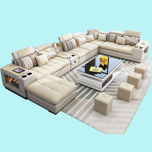 Customizable multifunction fabric sofa with speaker play music 7 seate design solid wood frame factory wholesale for living room