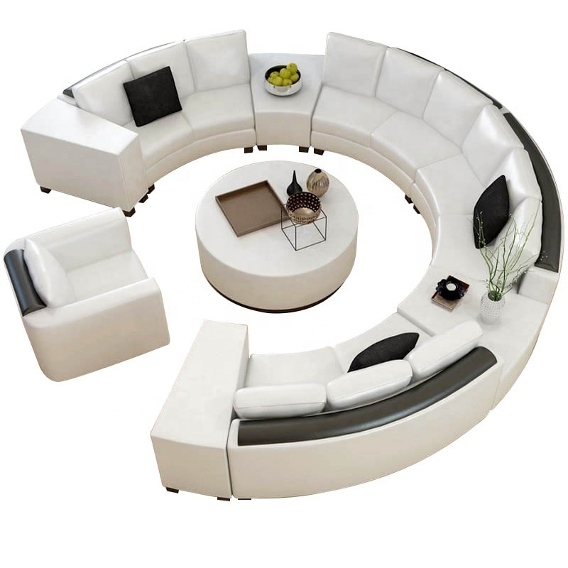 Unique design soft fabric cover round lobby sofa circle luxury sofa set  hot sell round sofa set living room furniture