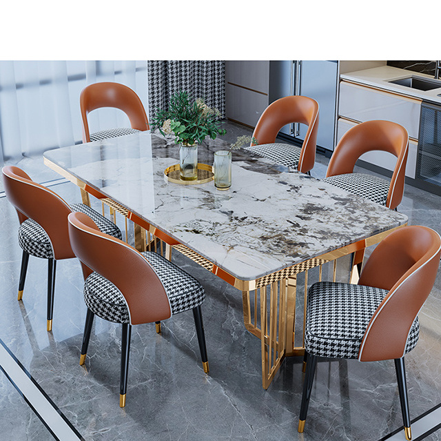 Italy Design Solid wood Base marble top restaurant table modern design Contemporary Dining Table diningroom furniture