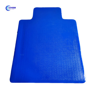 Eco-friendly Non-slip Durable Custom Design Blue Office Chair Mat for Hardwood and Tile Floor