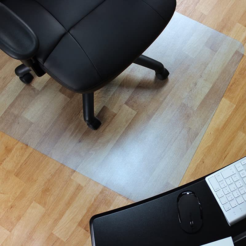 Home Large (46''*60'') Rug Under Desk for Rolling Chair, Non-Slip Protective PVC Chair Mat for Hardwood Floor