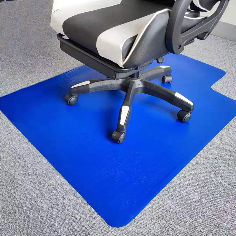 Eco-friendly Non-slip Durable Custom Design Blue Office Chair Mat for Hardwood and Tile Floor