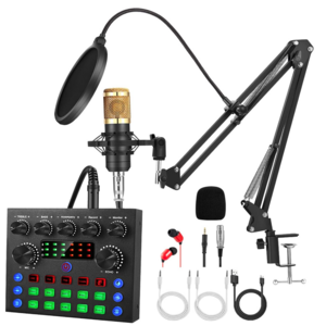 Professional V8S Live Sound Cardmixer Accessories Set Audio Usb Sound Cards BM800 Condenser Studio Microphone Streaming Podcast