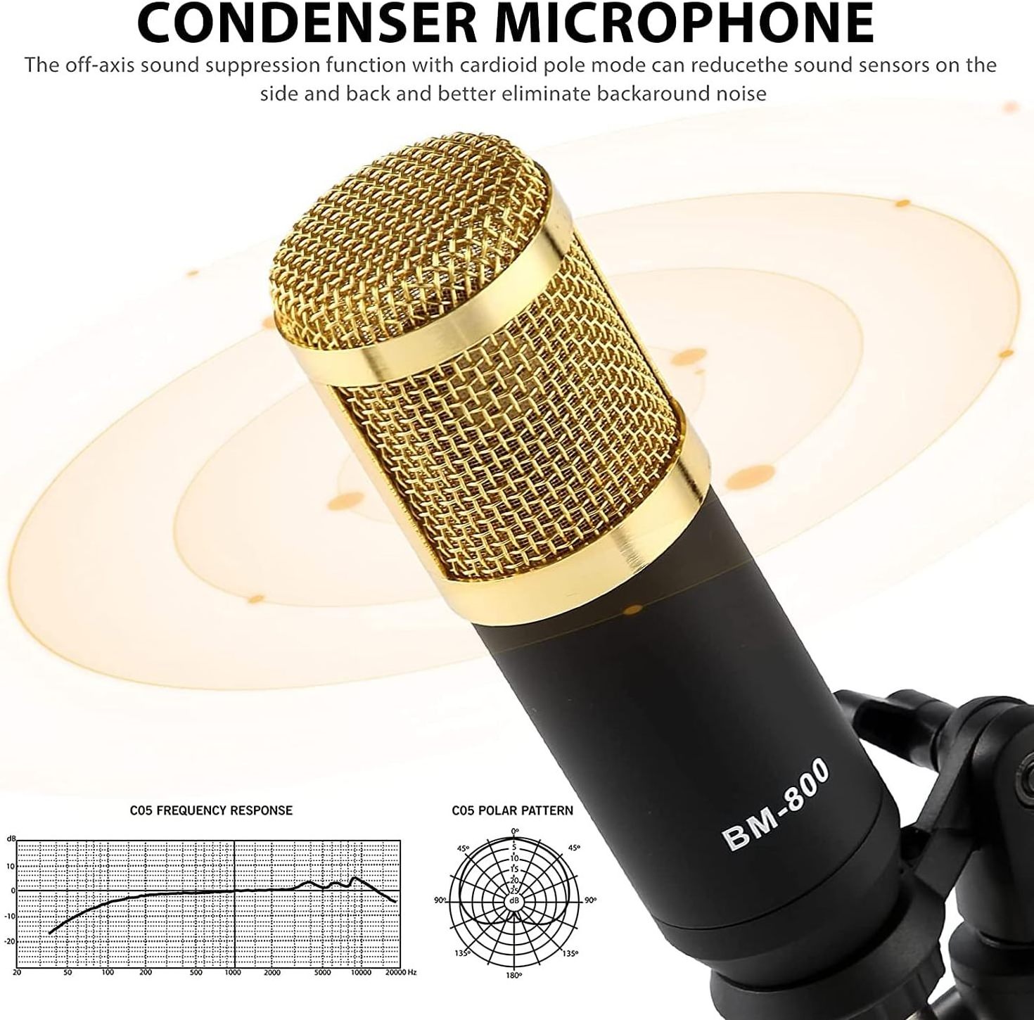 XY Condenser Microphone  Podcast Equipment Bundle with Tripod Stand and Professional Audio Mixer for Studio Recording Vocals,