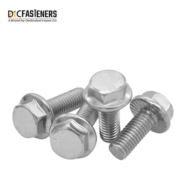 Wholesale High Strength Fully Threaded Hex Serrated Flange Screws In Custom Sizes Zinc Plated