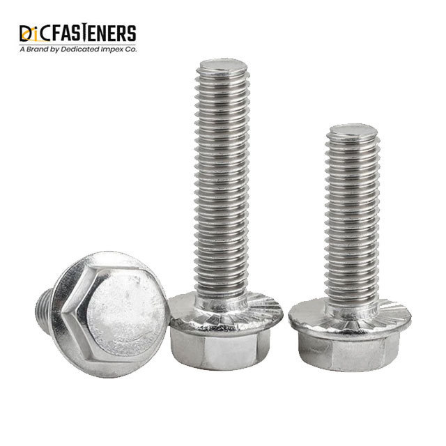 Wholesale High Strength Fully Threaded Hex Serrated Flange Screws In Custom Sizes Zinc Plated