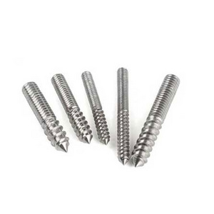 Double-Sided Wood Threaded Dowel Screw Hanger Stainless Steel ISO ASME BS Certified Bolts with M12 M2 Thread Size