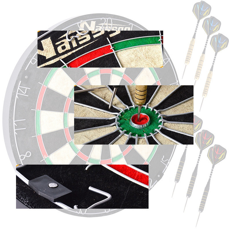 Hot sale Custom round dart board handing wall dartboard 6 steel darts with installation accessories set