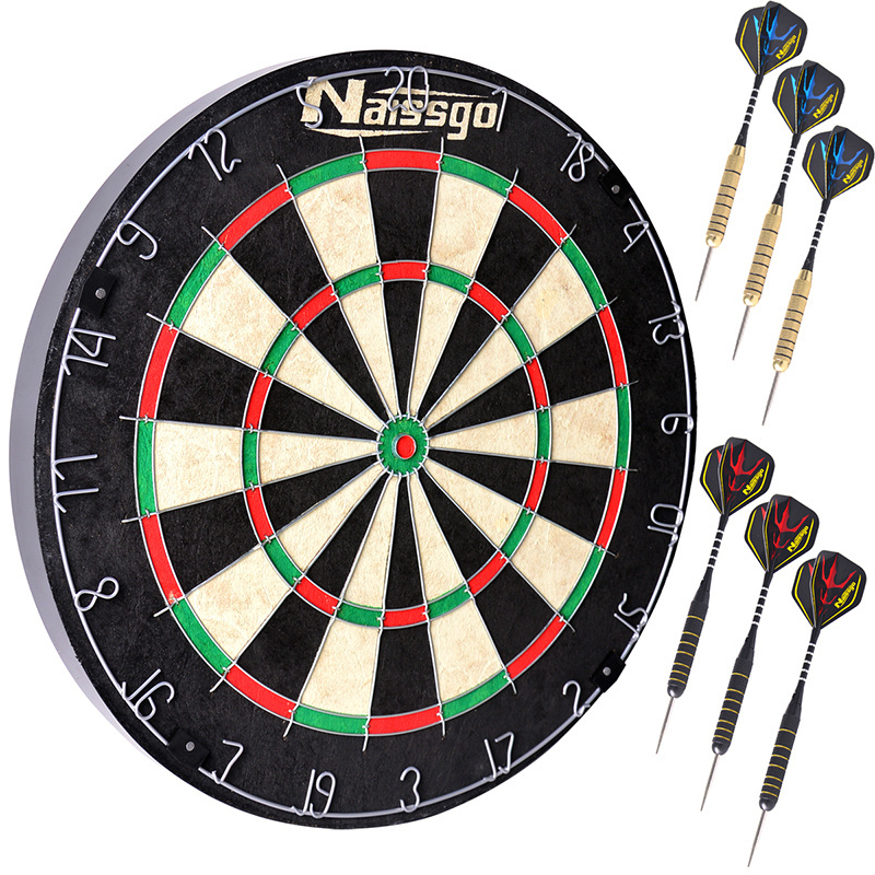 Hot sale Custom round dart board handing wall dartboard 6 steel darts with installation accessories set