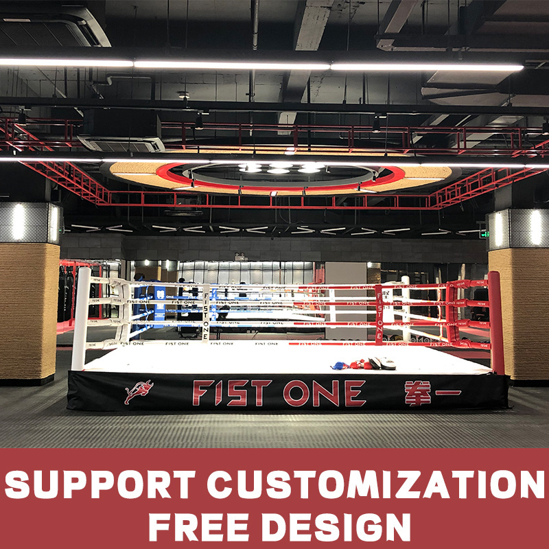 YIWU Custom Logo Size 6*6m Fighting Elevated Used Boxing/Mma Training Floor Boxing Ring