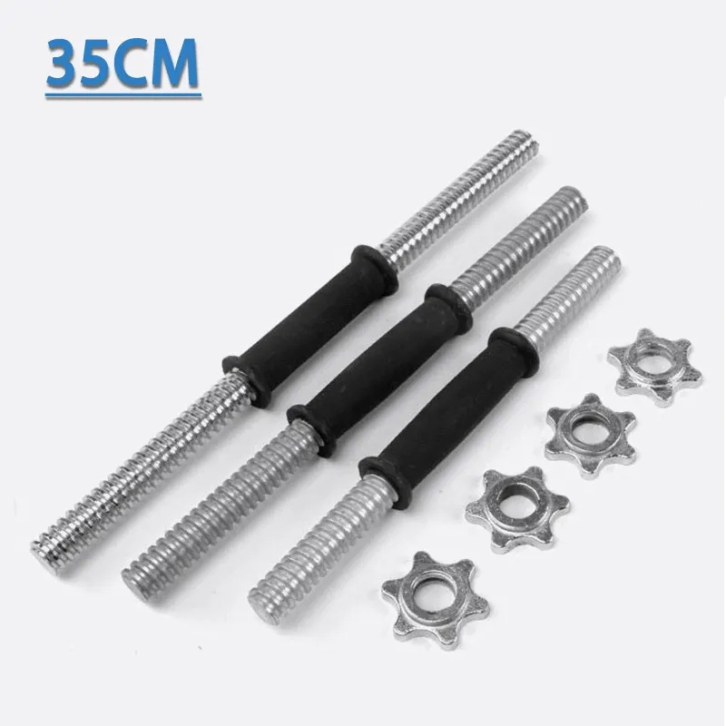 YIWU 35/40/45CM Solid Steel Thread Dumbbell Handle Bar Gym Equipment Free Weights Dumbbell Bar