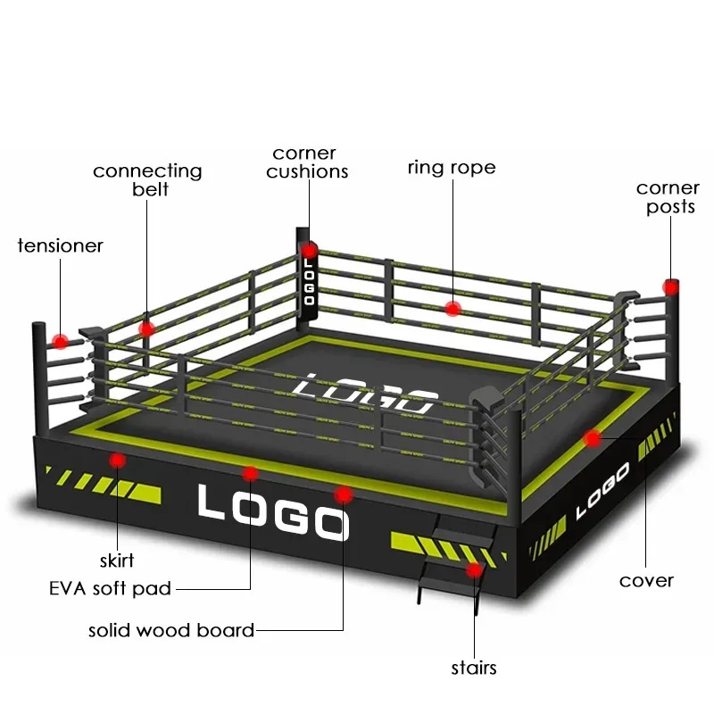 YIWU Sale 3*3m MMA Cage Competition Standard Elevated MMA Cage Hexagon Fighting Cage Panel For Mixed Martial Arts