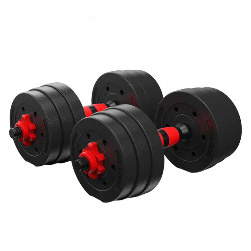 Adjustable 15kg-25kg-50kg PE PU Bodybuilder's Gantel Cement Barbell Kettlebell Dumbbell Set with Custom Logo for Weight Lifting