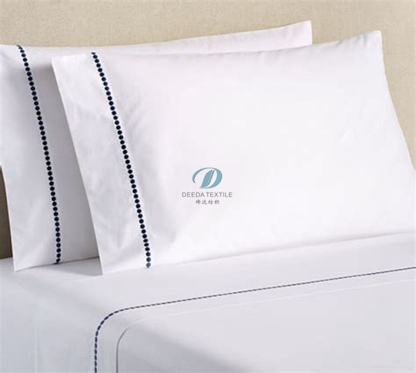 Deeda embroidery cotton bed linen bedding set luxury hotel queen size 5 star hotel bedding