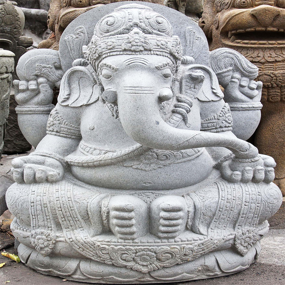 Deedgreat Marble Ganesh Stone Carving  Murti Hindu Gods Large Size Ganesha Indian Ganesh Bali Style Stone Statues Sculpture