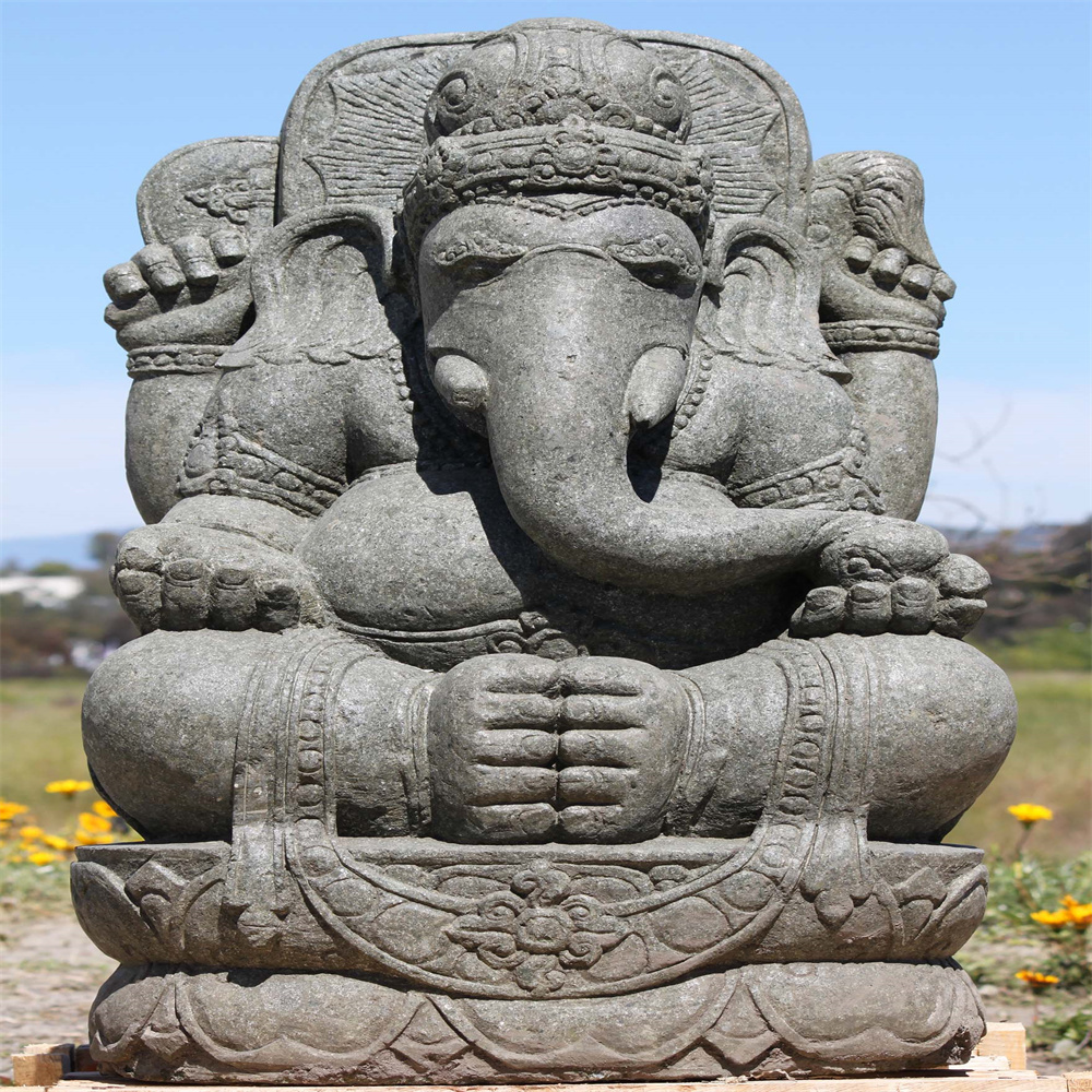 Deedgreat Marble Ganesh Stone Carving  Murti Hindu Gods Large Size Ganesha Indian Ganesh Bali Style Stone Statues Sculpture