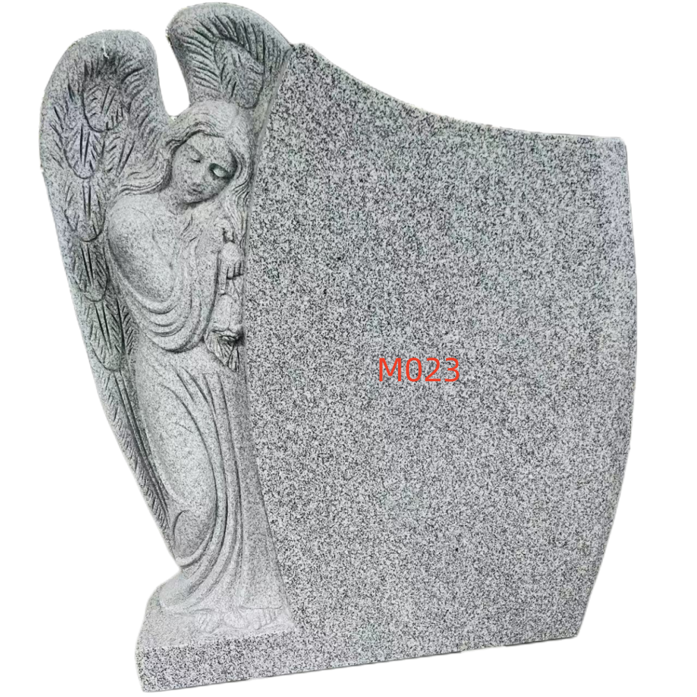 Wholesale white stone marble headstones sitting angel granite tombstones and monuments