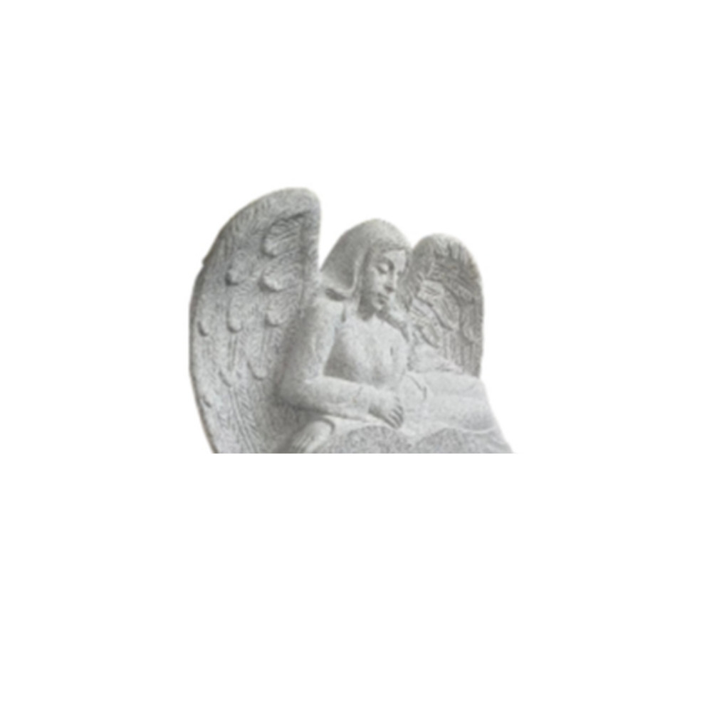 DEEDGREAT White Marble Monument Tombstone And Angel Design 1118X864X203 Headstone with tombstone base for Graveyard