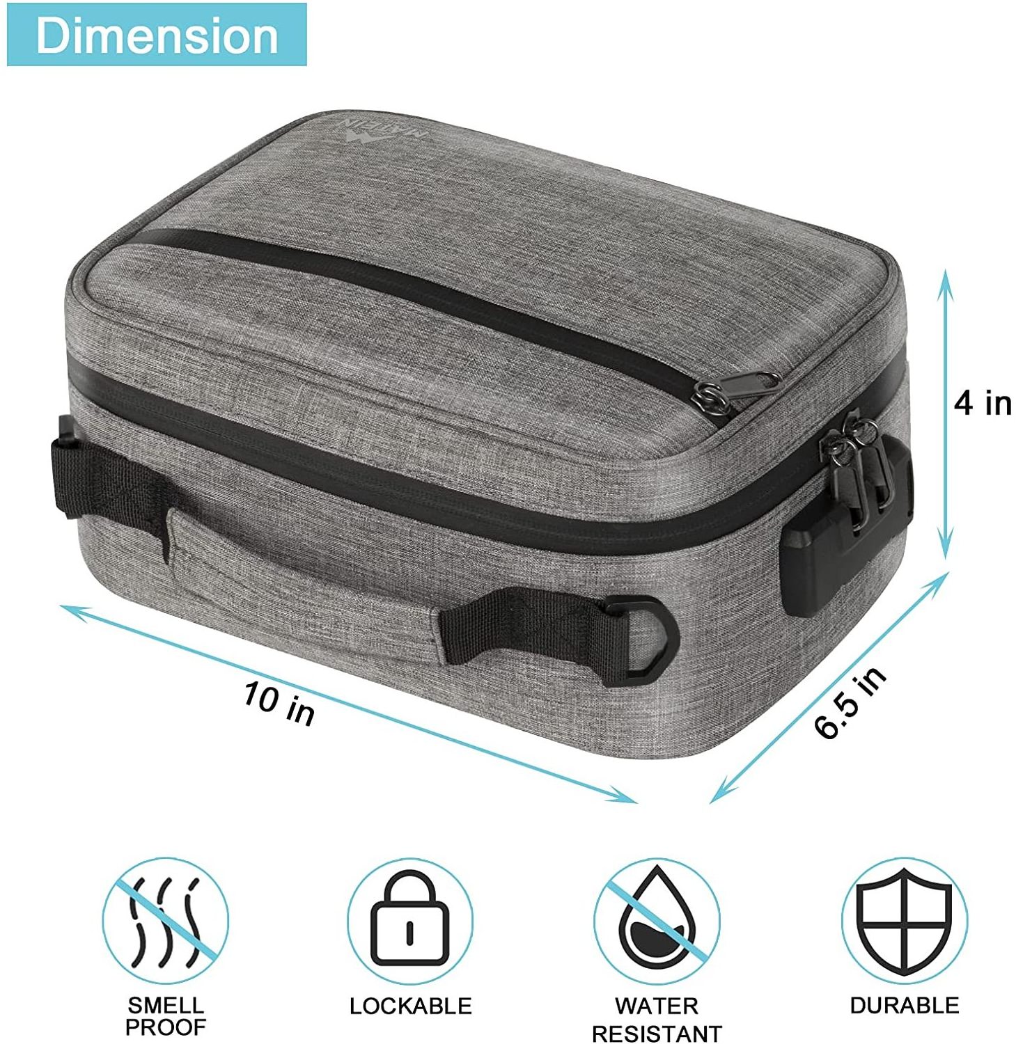 Wholesale Discreet Odorless Travel Storage Safe Smart Stash Case Durable Carbon Lined Combination Lock Smell Proof Bags