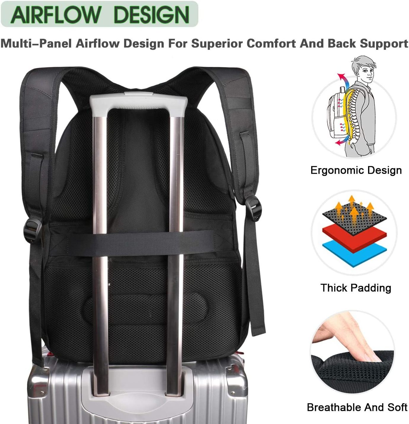 Custom Decompress Business Backpacks Men Knapsack Trekking Camping Hiking Travel Backpack Bag with Laptop Compartment