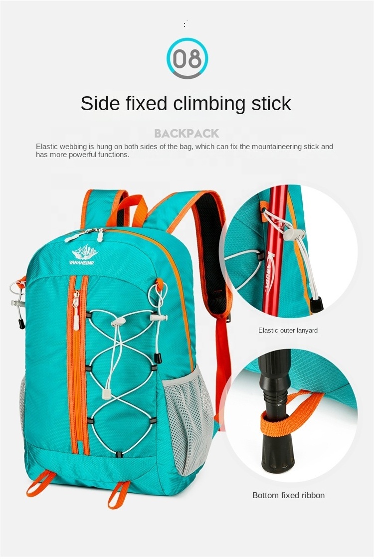 Lightweight men hiking casual foldable bag custom logo wholesale outdoor backpack for men travel Mountain camping adventure