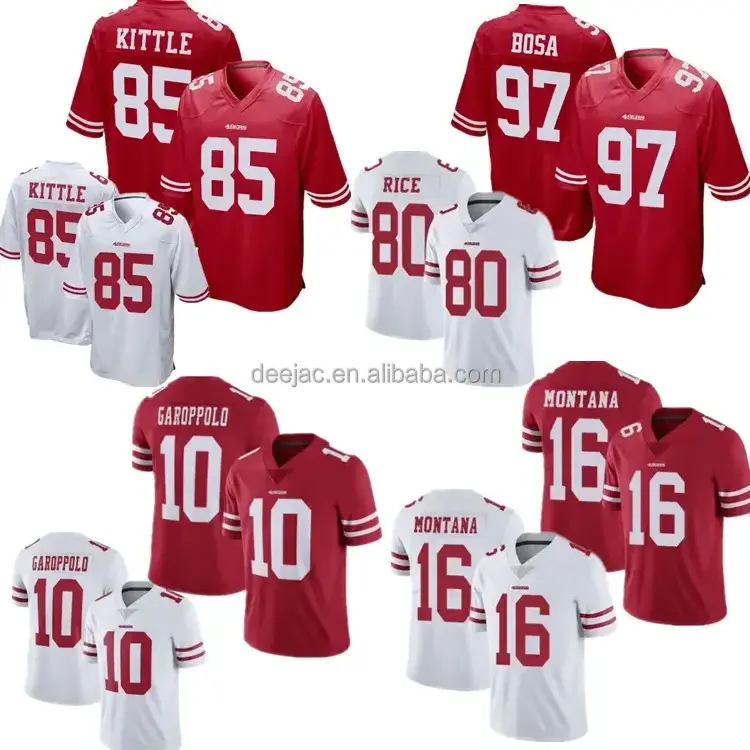 Top Quality Men Round Neck Casual Plain Quantity Loose Cotton American Football  San Francisco T-Shirt 32 Team 49ers Jersey