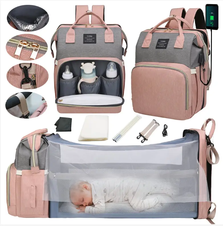 Foldable Storage Travel  Portable Western Mommy Bag Baby  Diaper Backpack Toy Organizer Mommy Bag With Large Capacity For Mommy