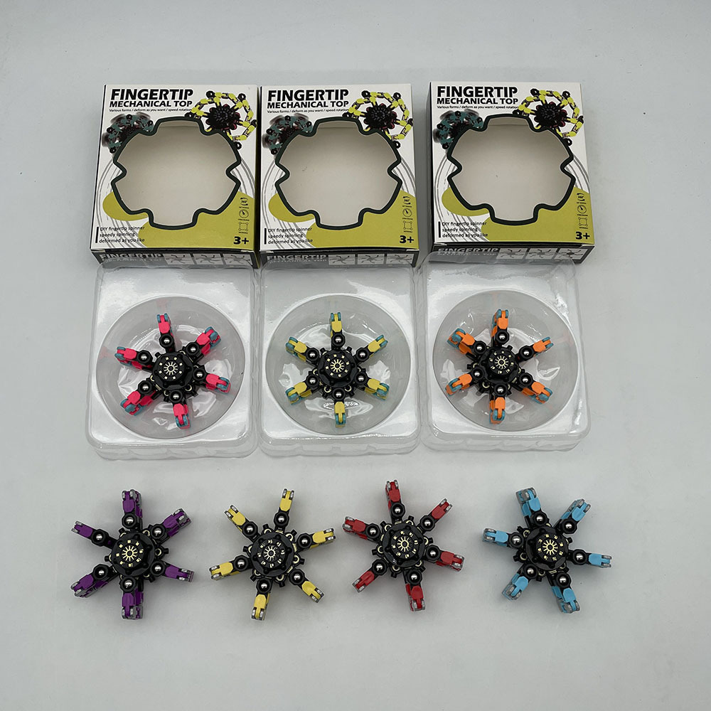 DIY transformable chain mechanical spinner spiral twister fingertip gyro funny fidget hand spinner