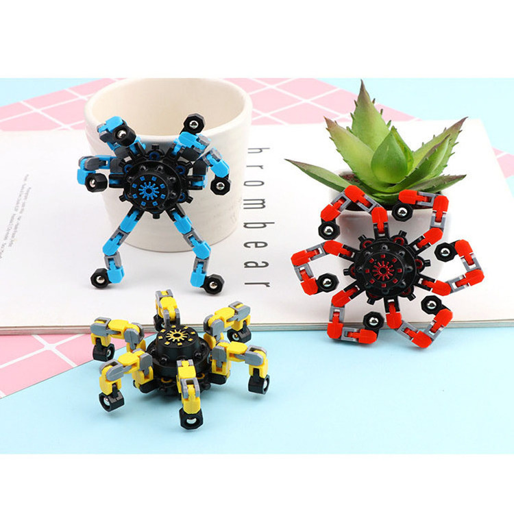 DIY transformable chain mechanical spinner spiral twister fingertip gyro funny fidget hand spinner