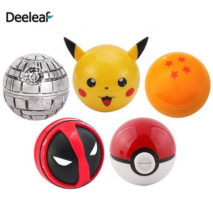 round ball shape herb grinder smoking accessories star wars dragon ball poke ball deadpool dead star pokemon dry herb grinder