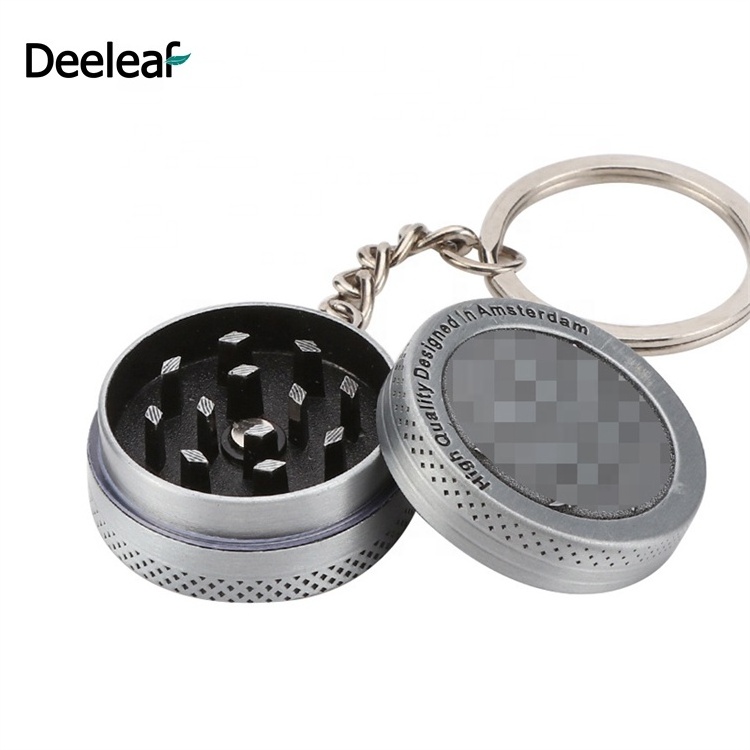 metal zinc alloy mini small key chain herb grinder manufacturer wholesale portable dry tobacco smoking herb grinder