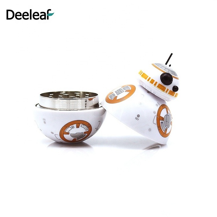 Star wars BB8 robot herb tobacco grinder for smoking BB-8 star wars robot plastic dry tobacco herb grinders with gift box