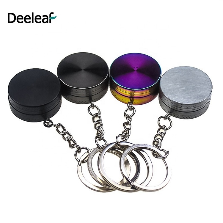 metal zinc alloy mini small key chain herb grinder manufacturer wholesale portable dry tobacco smoking herb grinder