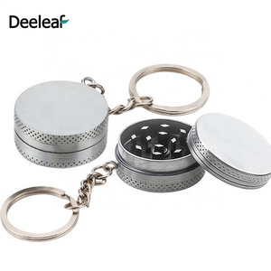 metal zinc alloy mini small key chain herb grinder manufacturer wholesale portable dry tobacco smoking herb grinder