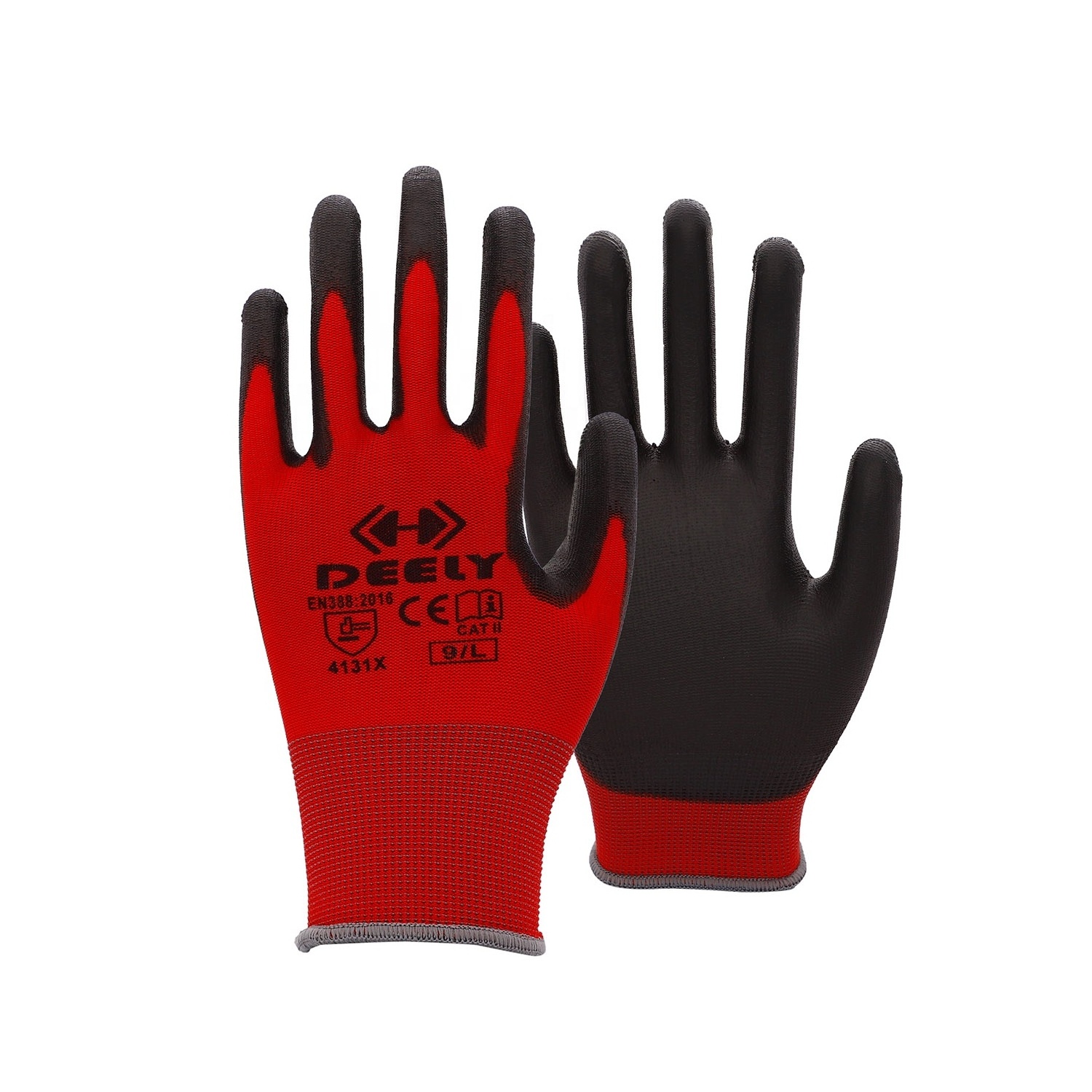 13 Gauge Polyester PU Coated Supported Gloves