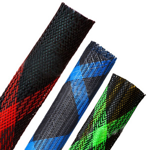 PET Expandable Braided Cable Sleeve Customized Protective Wire sleeved for manchon Cable Multicolor management braided sleeving